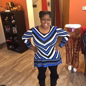 Flare bottom striped tunic